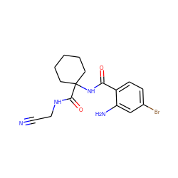 N#CCNC(=O)C1(NC(=O)c2ccc(Br)cc2N)CCCCC1 ZINC000263620675