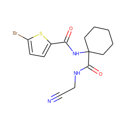 N#CCNC(=O)C1(NC(=O)c2ccc(Br)s2)CCCCC1 ZINC000013676320