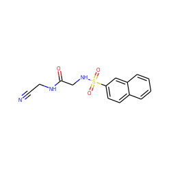 N#CCNC(=O)CNS(=O)(=O)c1ccc2ccccc2c1 ZINC000013676599