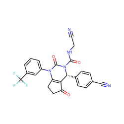 N#CCNC(=O)N1C(=O)N(c2cccc(C(F)(F)F)c2)C2=C(C(=O)CC2)[C@H]1c1ccc(C#N)cc1 ZINC001772643458