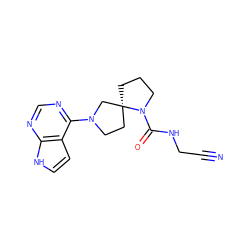 N#CCNC(=O)N1CCC[C@@]12CCN(c1ncnc3[nH]ccc13)C2 ZINC000169699012