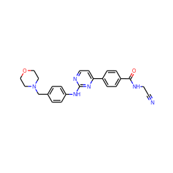 N#CCNC(=O)c1ccc(-c2ccnc(Nc3ccc(CN4CCOCC4)cc3)n2)cc1 ZINC000049019394