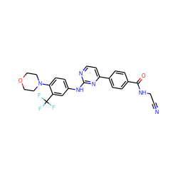 N#CCNC(=O)c1ccc(-c2ccnc(Nc3ccc(N4CCOCC4)c(C(F)(F)F)c3)n2)cc1 ZINC000049125488