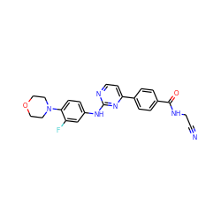 N#CCNC(=O)c1ccc(-c2ccnc(Nc3ccc(N4CCOCC4)c(F)c3)n2)cc1 ZINC000049112832