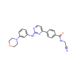 N#CCNC(=O)c1ccc(-c2ccnc(Nc3cccc(N4CCOCC4)c3)n2)cc1 ZINC000048999874