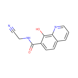 N#CCNC(=O)c1ccc2cccnc2c1O ZINC000040767457