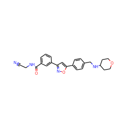 N#CCNC(=O)c1cccc(-c2cc(-c3ccc(CNC4CCOCC4)cc3)on2)c1 ZINC000066074516