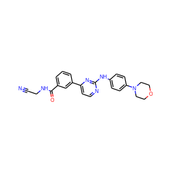 N#CCNC(=O)c1cccc(-c2ccnc(Nc3ccc(N4CCOCC4)cc3)n2)c1 ZINC000048999044