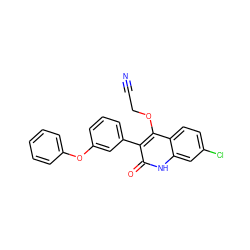 N#CCOc1c(-c2cccc(Oc3ccccc3)c2)c(=O)[nH]c2cc(Cl)ccc12 ZINC000013761253