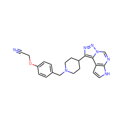 N#CCOc1ccc(CN2CCC(c3nnn4cnc5[nH]ccc5c34)CC2)cc1 ZINC001772608724