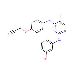 N#CCOc1ccc(Nc2nc(Nc3cccc(O)c3)ncc2F)cc1 ZINC000035876396