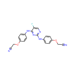 N#CCOc1ccc(Nc2ncc(F)c(Nc3ccc(OCC#N)cc3)n2)cc1 ZINC000299856378