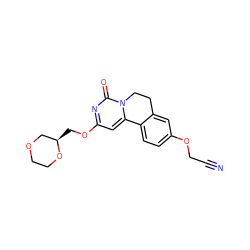 N#CCOc1ccc2c(c1)CCn1c-2cc(OC[C@@H]2COCCO2)nc1=O ZINC000143059241