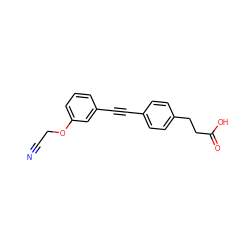 N#CCOc1cccc(C#Cc2ccc(CCC(=O)O)cc2)c1 ZINC000095597714