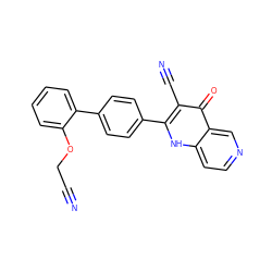 N#CCOc1ccccc1-c1ccc(-c2[nH]c3ccncc3c(=O)c2C#N)cc1 ZINC000073310296