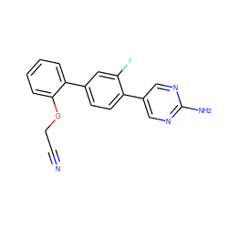 N#CCOc1ccccc1-c1ccc(-c2cnc(N)nc2)c(F)c1 ZINC000224852365