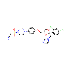 N#CCS(=O)(=O)N1CCN(c2ccc(OC[C@@H]3CO[C@@](Cn4ccnc4)(c4ccc(Cl)cc4Cl)O3)cc2)CC1 ZINC000212361045