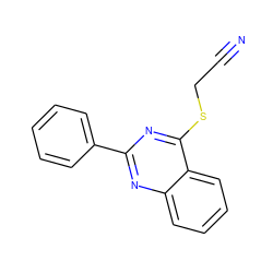 N#CCSc1nc(-c2ccccc2)nc2ccccc12 ZINC000005007350