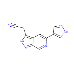 N#CCc1[nH]nc2cnc(-c3cn[nH]c3)cc12 ZINC000205267390