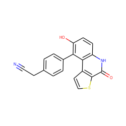 N#CCc1ccc(-c2c(O)ccc3[nH]c(=O)c4sccc4c23)cc1 ZINC000149755488