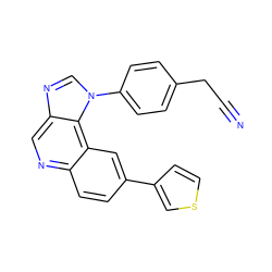 N#CCc1ccc(-n2cnc3cnc4ccc(-c5ccsc5)cc4c32)cc1 ZINC001772640025