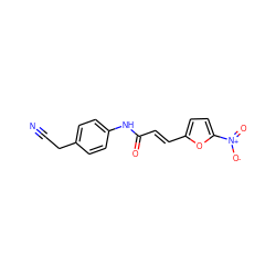 N#CCc1ccc(NC(=O)/C=C/c2ccc([N+](=O)[O-])o2)cc1 ZINC000000054527