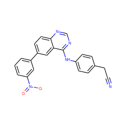 N#CCc1ccc(Nc2ncnc3ccc(-c4cccc([N+](=O)[O-])c4)cc23)cc1 ZINC001772643947