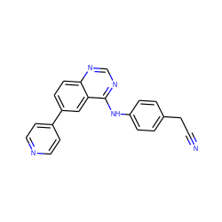 N#CCc1ccc(Nc2ncnc3ccc(-c4ccncc4)cc23)cc1 ZINC001772632502