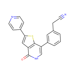 N#CCc1cccc(-c2c[nH]c(=O)c3cc(-c4ccncc4)sc23)c1 ZINC000072175357