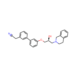 N#CCc1cccc(-c2cccc(OC[C@@H](O)CN3CCc4ccccc4C3)c2)c1 ZINC000219747078