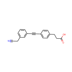 N#CCc1cccc(C#Cc2ccc(CCC(=O)O)cc2)c1 ZINC000095597922