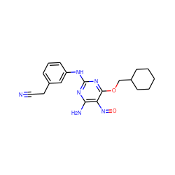 N#CCc1cccc(Nc2nc(N)c(N=O)c(OCC3CCCCC3)n2)c1 ZINC000103177410