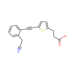 N#CCc1ccccc1C#Cc1ccc(CCC(=O)O)s1 ZINC001772646069