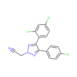 N#CCn1nc(-c2ccc(Cl)cc2)c(-c2ccc(Cl)cc2Cl)n1 ZINC000103211885