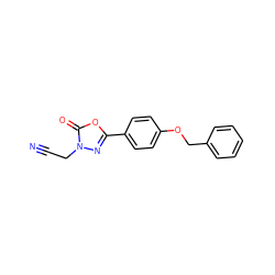 N#CCn1nc(-c2ccc(OCc3ccccc3)cc2)oc1=O ZINC000013826723