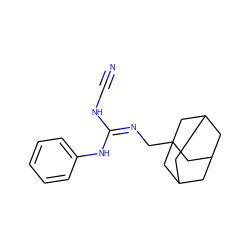 N#CN/C(=N/CC12CC3CC(CC(C3)C1)C2)Nc1ccccc1 ZINC001772603663