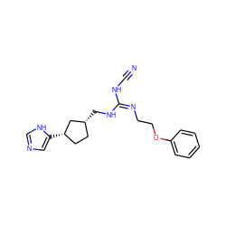 N#CN/C(=N/CCOc1ccccc1)NC[C@@H]1CC[C@H](c2cnc[nH]2)C1 ZINC000653916362