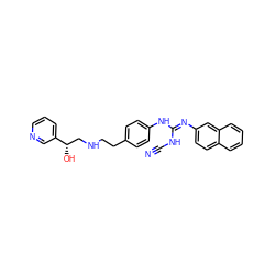 N#CN/C(=N\c1ccc2ccccc2c1)Nc1ccc(CCNC[C@H](O)c2cccnc2)cc1 ZINC000027301314