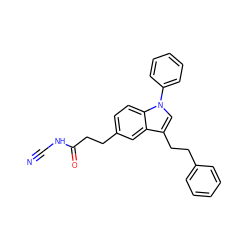 N#CNC(=O)CCc1ccc2c(c1)c(CCc1ccccc1)cn2-c1ccccc1 ZINC000141810018