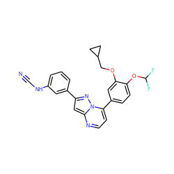 N#CNc1cccc(-c2cc3nccc(-c4ccc(OC(F)F)c(OCC5CC5)c4)n3n2)c1 ZINC000045358872