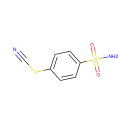 N#CSc1ccc(S(N)(=O)=O)cc1 ZINC000001655602