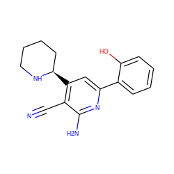 N#Cc1c([C@@H]2CCCCN2)cc(-c2ccccc2O)nc1N ZINC000028359324