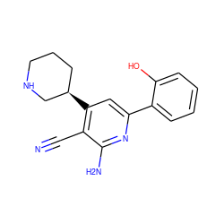 N#Cc1c([C@@H]2CCCNC2)cc(-c2ccccc2O)nc1N ZINC000028347167