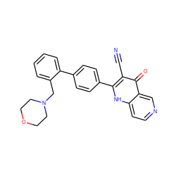 N#Cc1c(-c2ccc(-c3ccccc3CN3CCOCC3)cc2)[nH]c2ccncc2c1=O ZINC000073296272