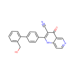 N#Cc1c(-c2ccc(-c3ccccc3CO)cc2)[nH]c2ccncc2c1=O ZINC000073310291