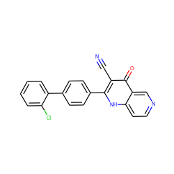 N#Cc1c(-c2ccc(-c3ccccc3Cl)cc2)[nH]c2ccncc2c1=O ZINC000073312687