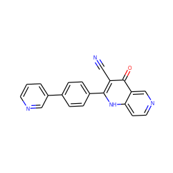 N#Cc1c(-c2ccc(-c3cccnc3)cc2)[nH]c2ccncc2c1=O ZINC000073310347