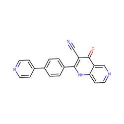 N#Cc1c(-c2ccc(-c3ccncc3)cc2)[nH]c2ccncc2c1=O ZINC000073296276