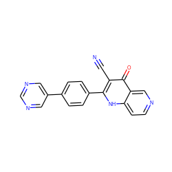 N#Cc1c(-c2ccc(-c3cncnc3)cc2)[nH]c2ccncc2c1=O ZINC000073315640