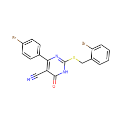 N#Cc1c(-c2ccc(Br)cc2)nc(SCc2ccccc2Br)[nH]c1=O ZINC000103201277